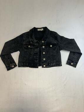 Soho Blue Girls Black Acid Wash Denim Jean Jacket Size 8